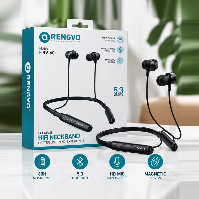 Rengvo RV-60 Flexible Hi-Fi Neckband 