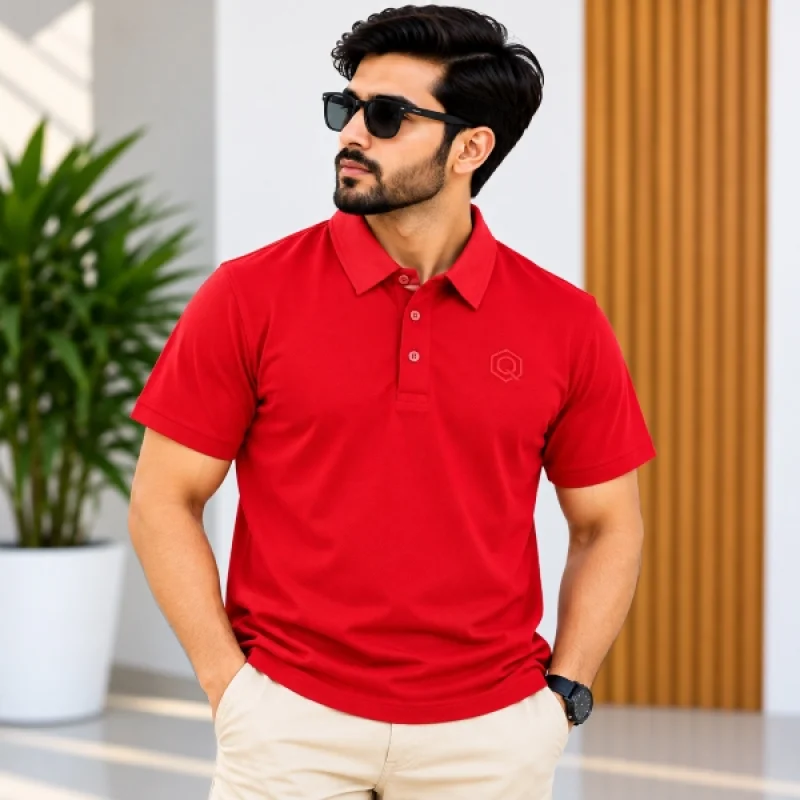 Mens Scarlet Red Polo T-Shirt